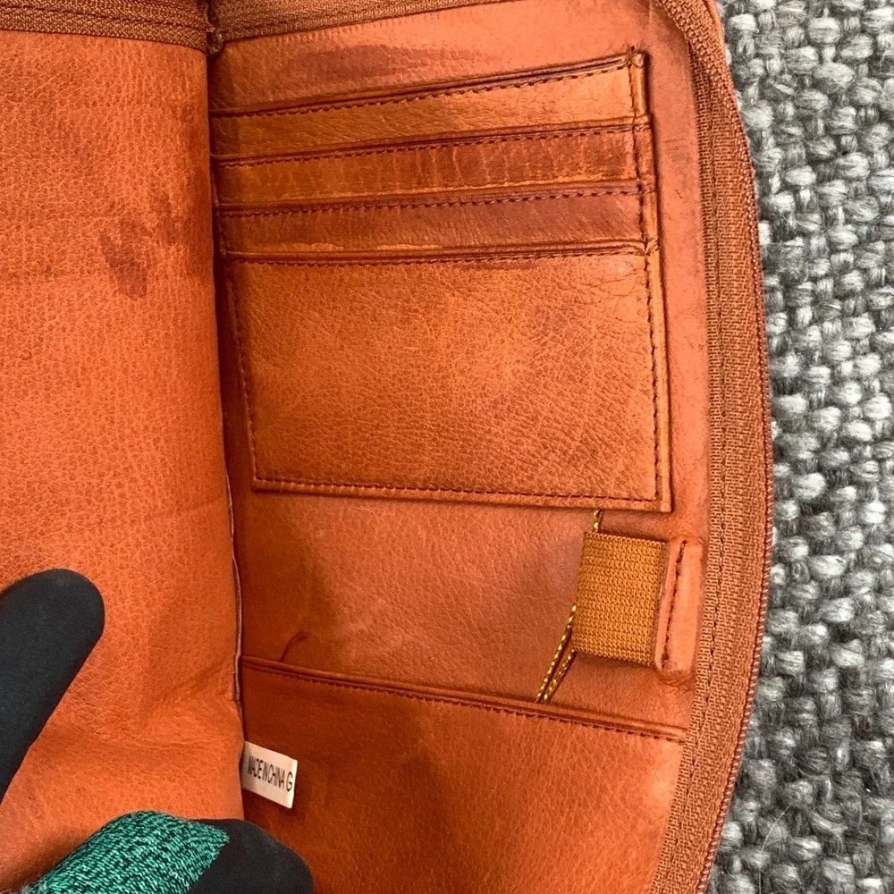 Unbranded Travel Wallet Unisex OS Brown Leather Longhorn Logo Zip Organizer